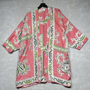 ONE HUNDRED STARS Kimono O/S Pink Handkerchief Robe Duster Coat Rachel Ombre